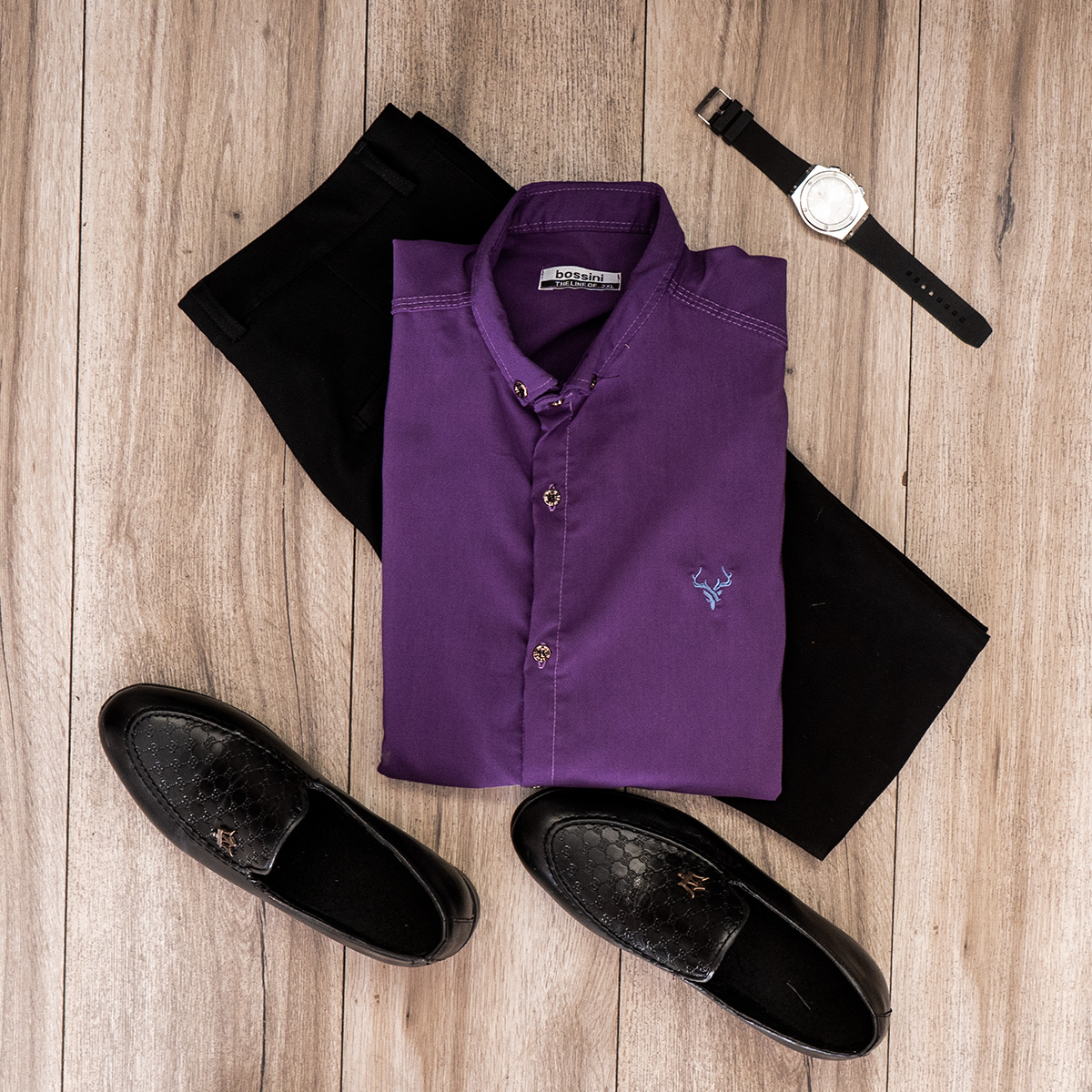 پیراهن بنفش مردانه مدل Yasin