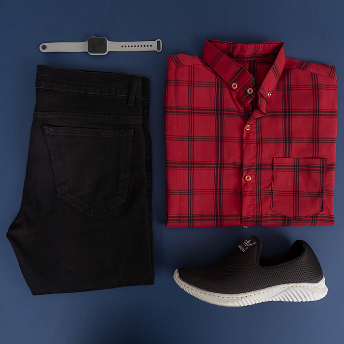 پیراهن مردانه قرمز مدل Tanpoosh