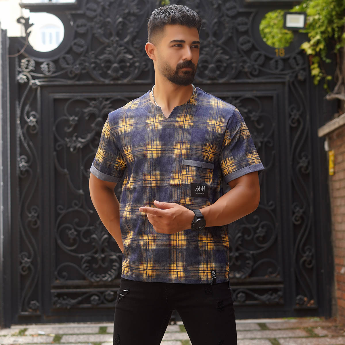 تیشرت مردانه زرد مدل Artian