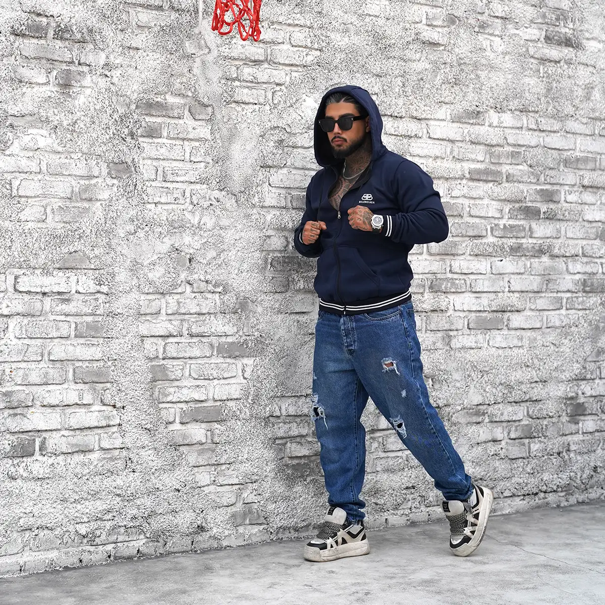 سوییشرت مردانه سرمه ای Balenciaga مدل Q22