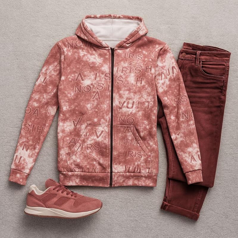 سوییشرت طرحدار مردانه قرمز مدل Roham