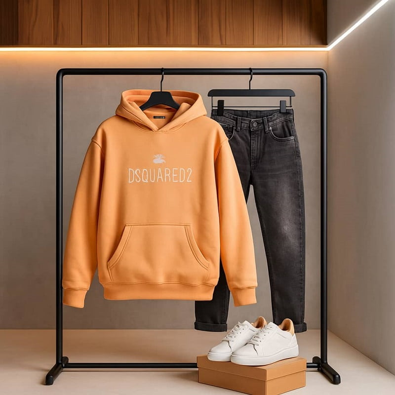 هودی مردانه کرم DSQUARED2 مدلBehrad