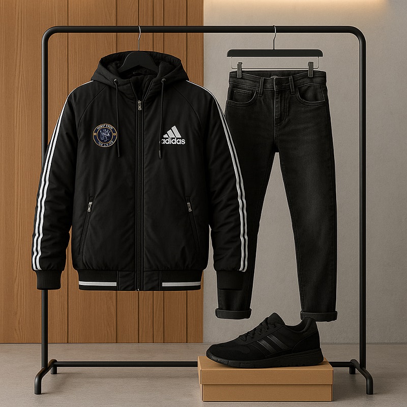 کاپشن مردانه مشکی آدیداس مدل Kameron