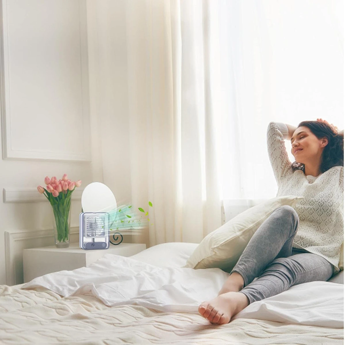 مینی پنکه شارژی رطوبت ساز مدل TSLF