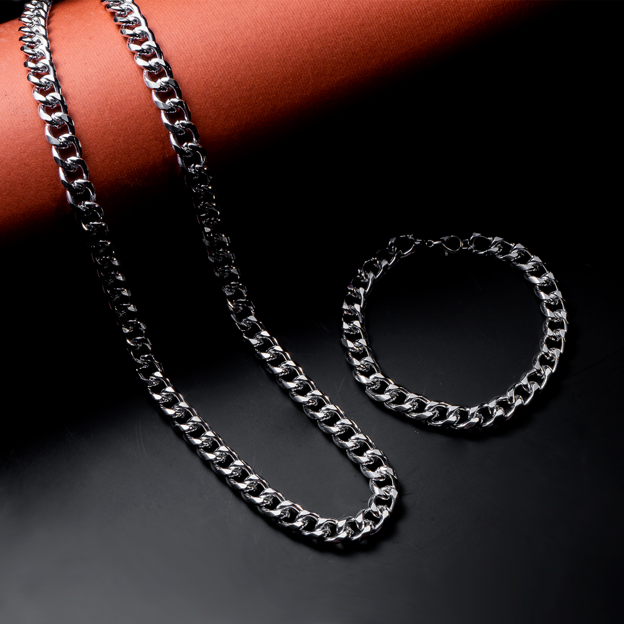 نیم ست Cartier مردانه نقره ای مدل Zoris